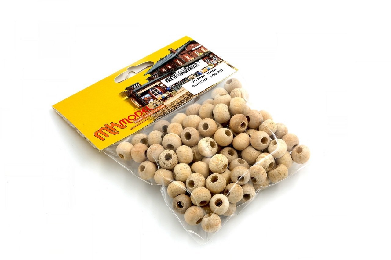 Yuvarlak Mat Ahşap Boncuk 10mm 100 Adet