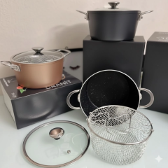 Granit Yanmaz Ve Yapışmaz Fritöz Kızartma Tenceresi 22cm