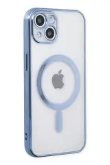 Newface İphone 14 Plus Kılıf Magneticsafe Lazer Silikon - Sierra Blue
