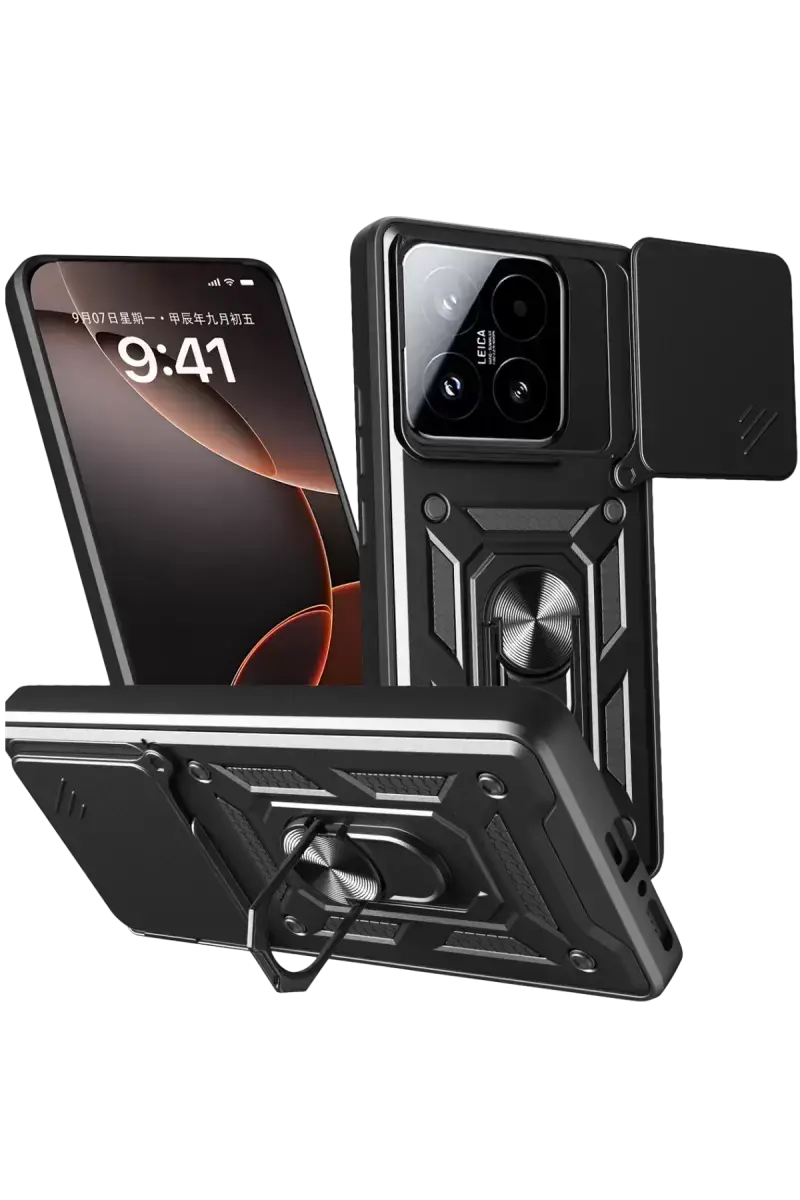 Newface Xiaomi Mi 15t Pars Lens Yüzüklü Silikon - Siyah