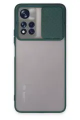 Newface Xiaomi Redmi Note 11t Kılıf Palm Buzlu Kamera Sürgülü Silikon - Yeşil
