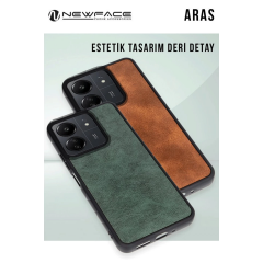 Xiaomi Redmi Note 14 4g Kılıf Aras Deri Kapak - Kırmızı