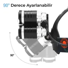 Powermaster Mx-501 5 Power Ledli Su Geçirmez 18650 Pilli Şarj Edilebilir Kafa Feneri
