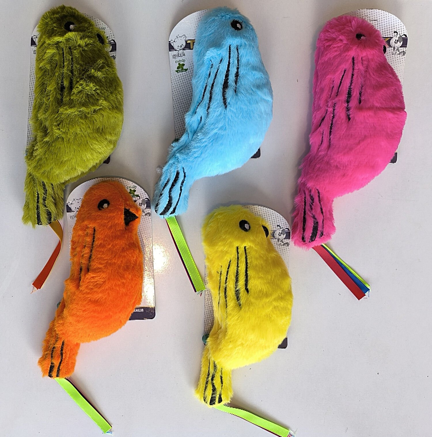 Catnipli Zilli  Peluş Kuş Kedi Köpek  Oyuncağı Çeşitli Renklerde 8 cm x 30 cm