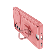 Samsung Galaxy A26 Kılıf Zuma Kartvizitli Yüzüklü Silikon - Pembe