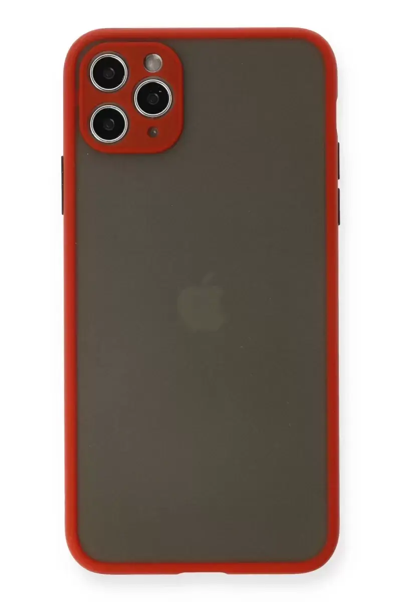 Newface Apple İphone 11 Pro Max Kılıf Montreal Silikon Kapak - Kırmızı