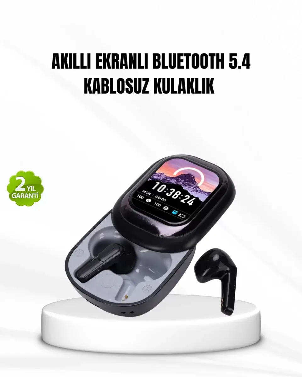 Bluetooth 5.4 Kulaklık – Gürültü Engelleme Ve Akıllı Ekranlı Şarj Kutusu
