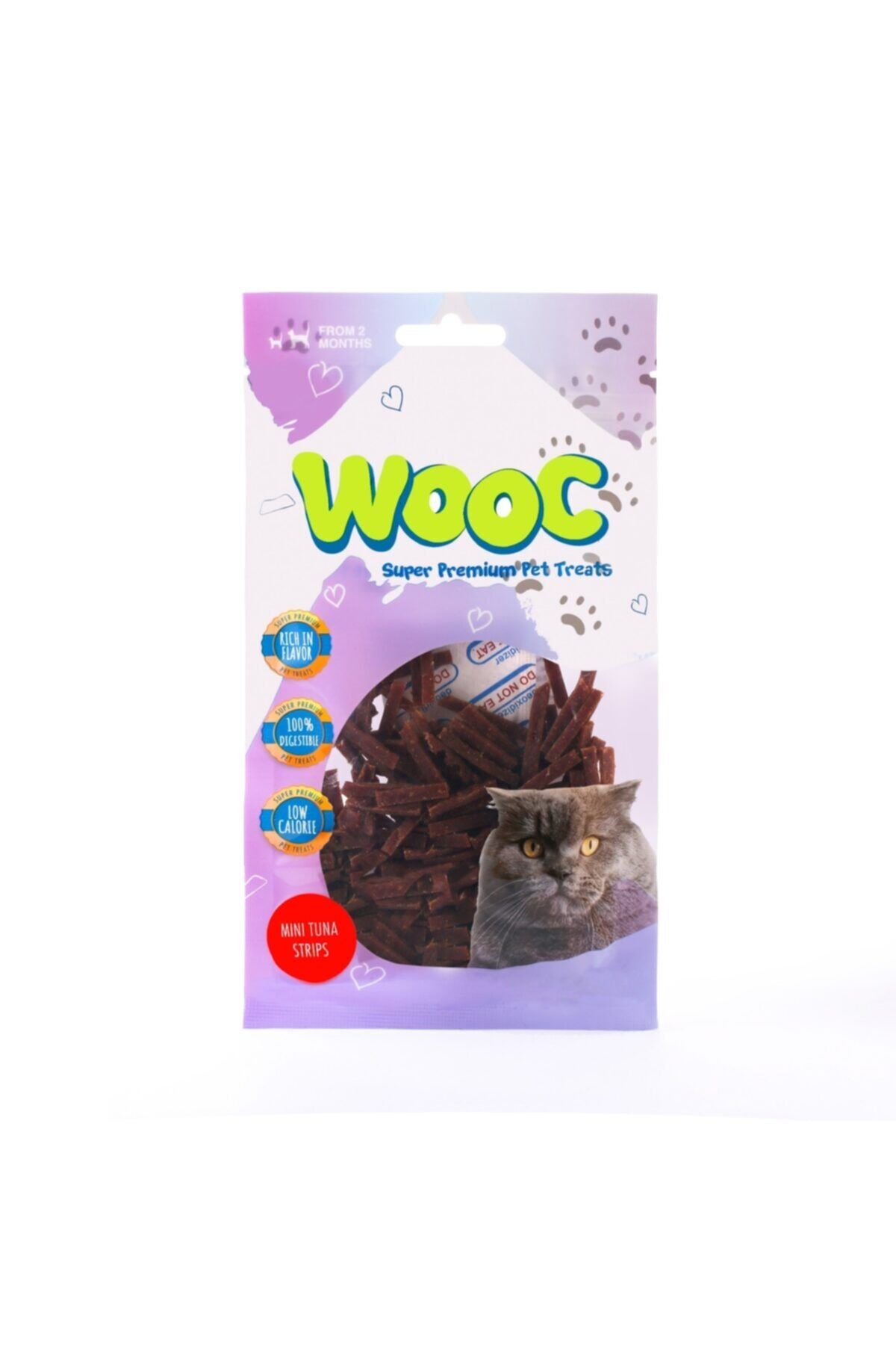 Wooc Mini Tuna Strips Doğal Et Kedi Ödül Maması 40gr