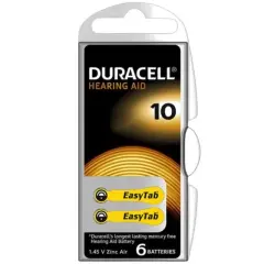 Duracell 10 No Kulaklık Pili (6'lı Paket)