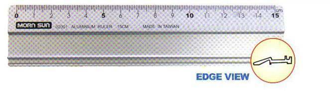 Aluminyum Cetvel Kaymaz Taban 15 cm