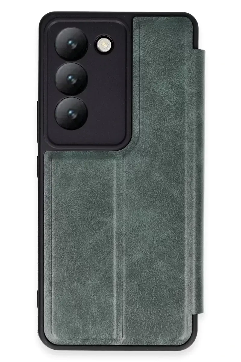 Newface Vivo V30 Lite 4g Kılıf Flip Cover - Koyu Yeşil