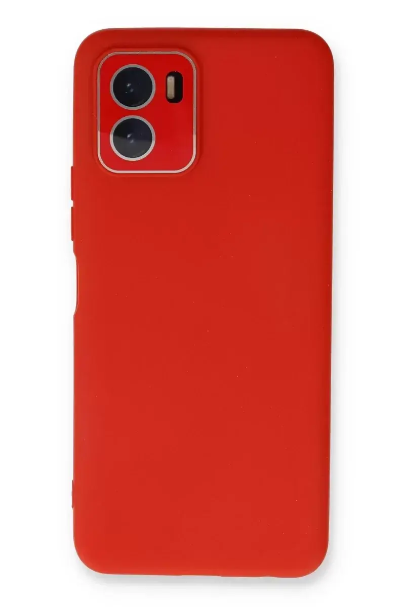 Newface Vivo Y15s Kılıf Lansman Glass Kapak - Kırmızı