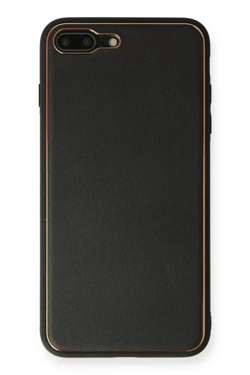 Newface İphone 7 Plus Kılıf Coco Deri Silikon Kapak - Siyah