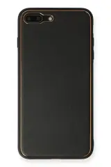 Newface İphone 7 Plus Kılıf Coco Deri Silikon Kapak - Siyah