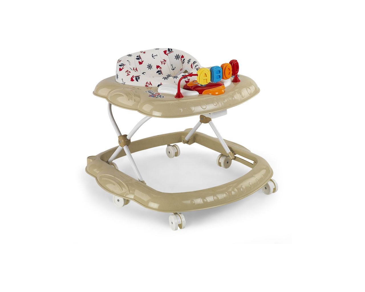 Baby2Go 2076 Budy Oyuncaklı Müzikli Yürüteç 3 Kademeli - Krem