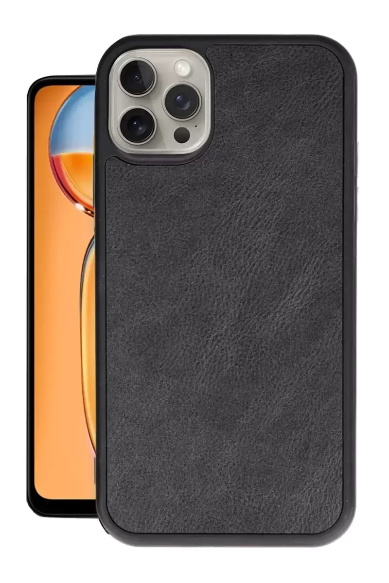 Newface Apple İphone 14 Pro Kılıf Aras Deri Kapak - Siyah