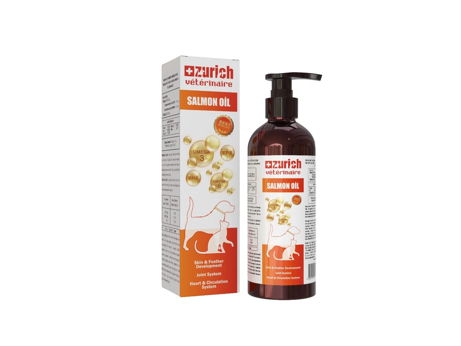 Zurich Veterinaire Salmon Oil / Omega 3 ve Omega 6 Sıvı Desteği 200 ml