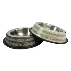 Oripet Desenli Renkli Çelik Köpek Mama Su Kabi 64 Oz ( 2 L )