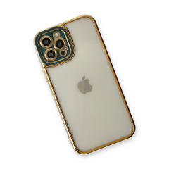 İphone 12 Pro Max Kılıf Liva Lens Silikon - Yeşil