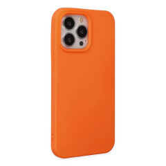 İphone 15 Pro Kılıf Nano İçi Kadife Silikon - Turuncu
