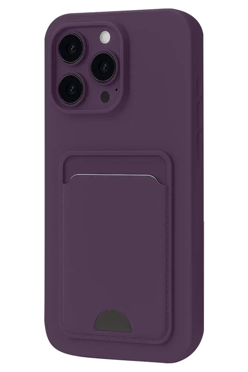 Newface İphone 16 Pro Kılıf Kelvin Kartvizitli Silikon - Derin Mor