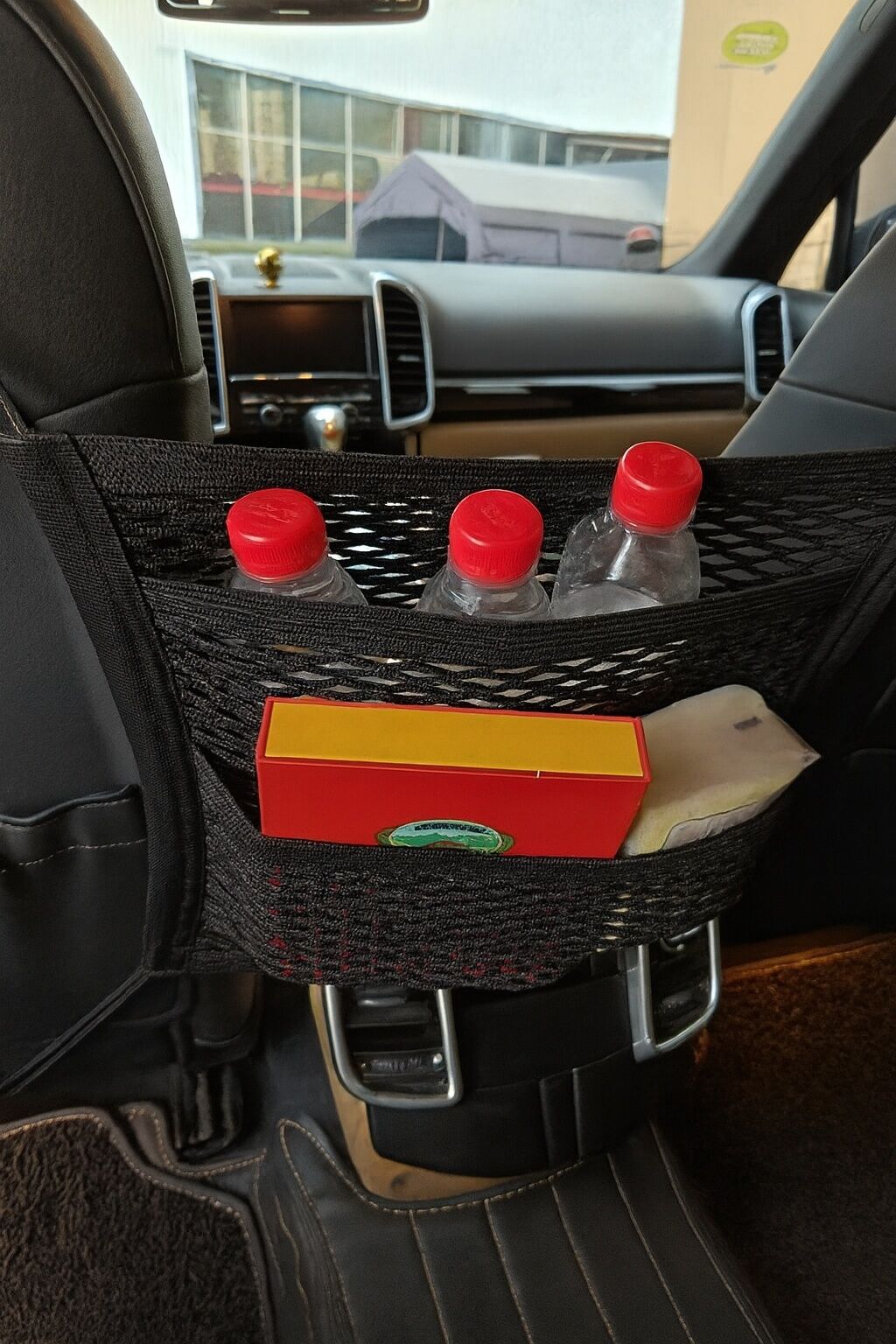 Oto Koltuk Arası File Ahtapot Ağ Düzenleyici Araç İçi Organizer 3 Cepli 30x28cm Siyah