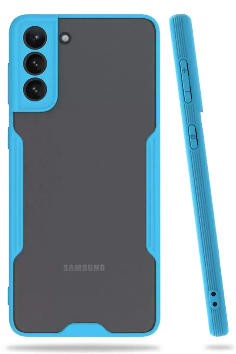 Newface Samsung Galaxy S21 Plus Kılıf Platin Silikon - Mavi