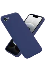 Newface İphone 16e Kılıf Nano İçi Kadife Silikon - Lacivert