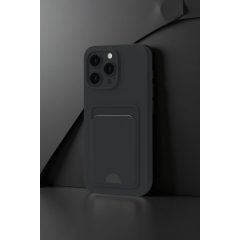 İphone 16 Plus Kılıf Kelvin Kartvizitli Silikon - Siyah