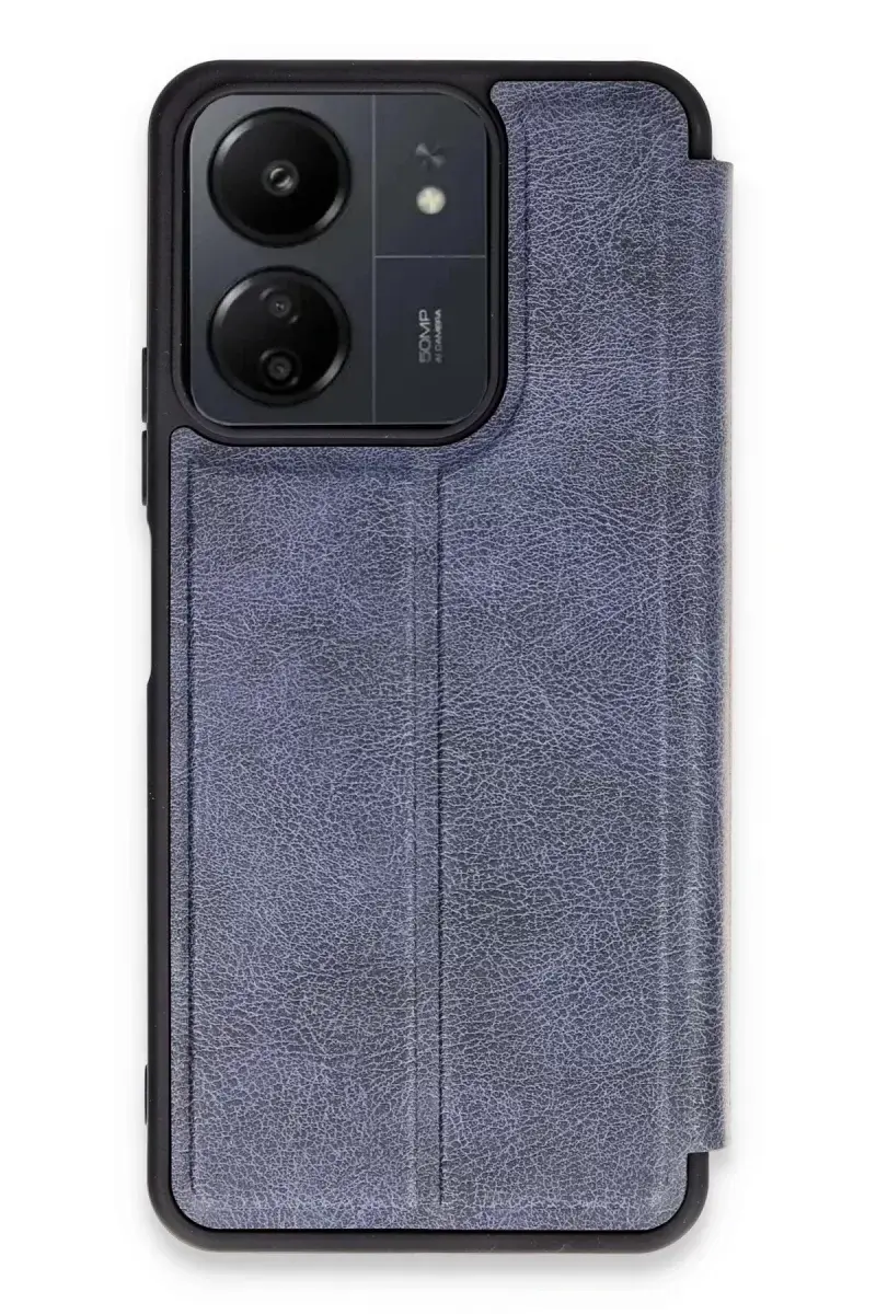 Newface Xiaomi Redmi 13c Kılıf Flip Cover - Lacivert