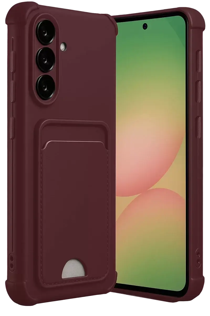 Newface Samsung Galaxy A56 Kılıf Kelvin Kartvizitli Silikon - Bordo