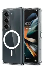 Newface Samsung Galaxy Z Fold 6 Kılıf Magneticsafe Şeffaf Silikon - Şeffaf