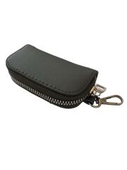Mini Çantalı Deri Cüzdan Oto Anahtarlık Siyah