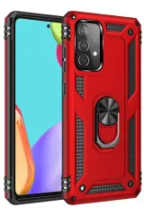 Newface Samsung Galaxy A33 5g Kılıf Sofya Yüzüklü Silikon Kapak - Kırmızı