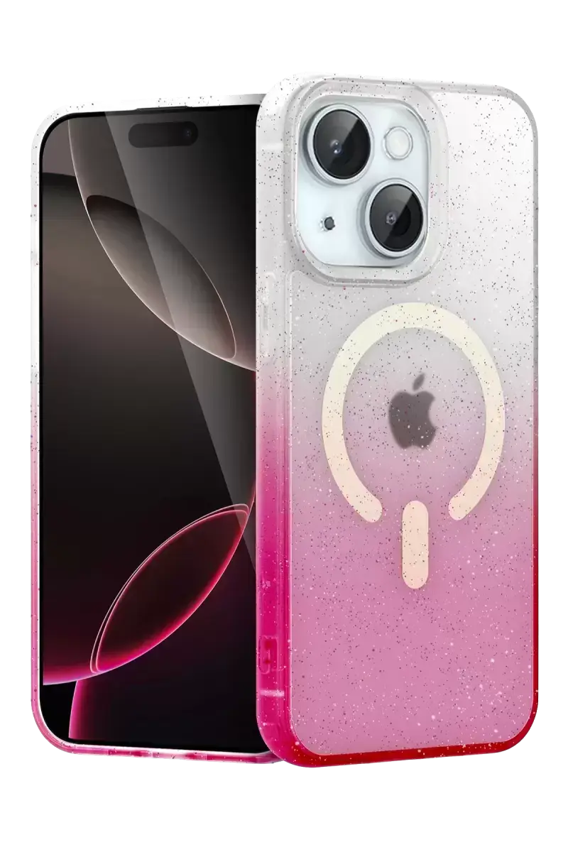 Newface Apple İphone 15 Plus Pummel Shiny Magsafe Kapak - Pembe