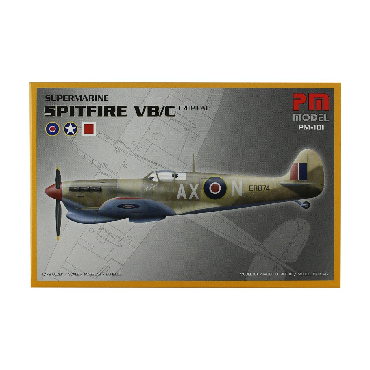 Pm-101 Supermarine Spitfire Vb/C Tropical Model Uçak 1:72