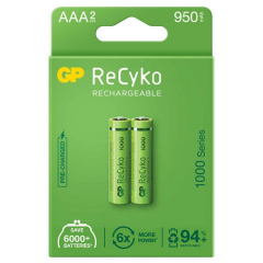 Gp Recyko 950mah Aaa Şarj Edilebilir İnce Kalem Pil 2'li Paket