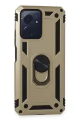 Newface Xiaomi Redmi Note 12 4g Kılıf Sofya Yüzüklü Silikon Kapak - Gold