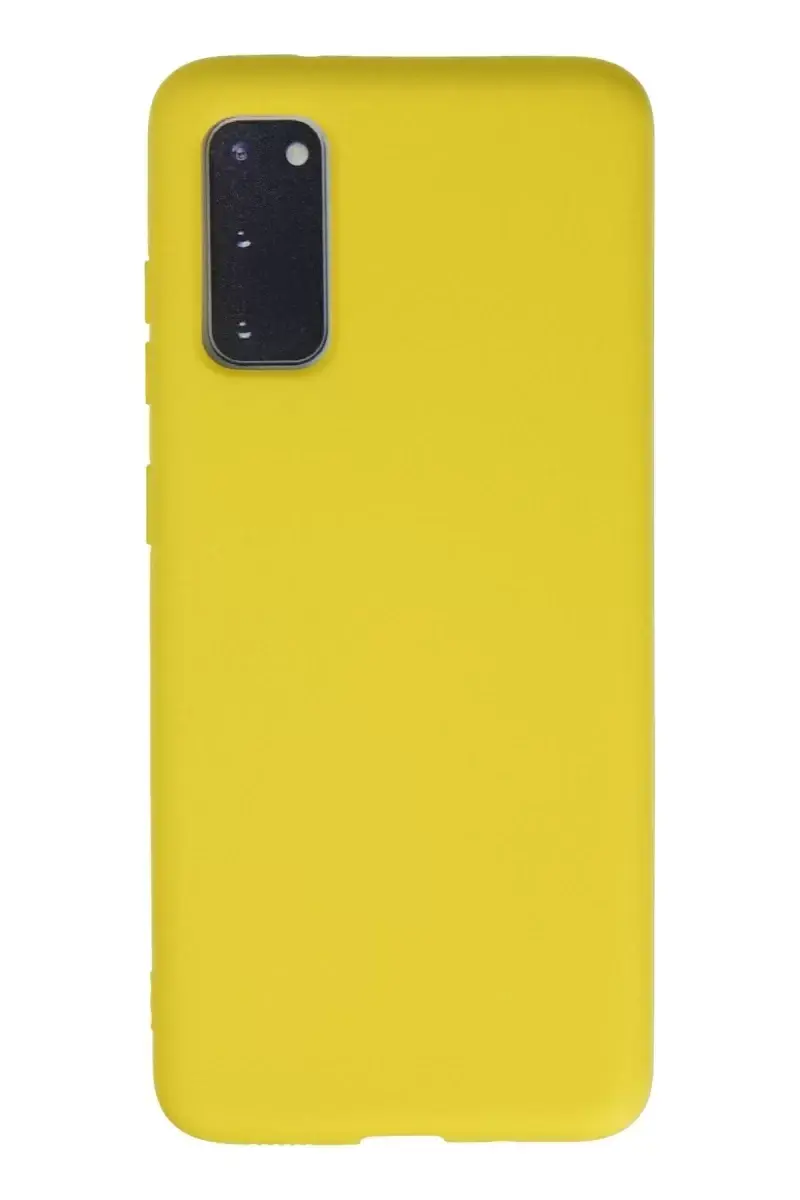 Newface Samsung Galaxy S20 Kılıf Nano İçi Kadife Silikon - Sarı