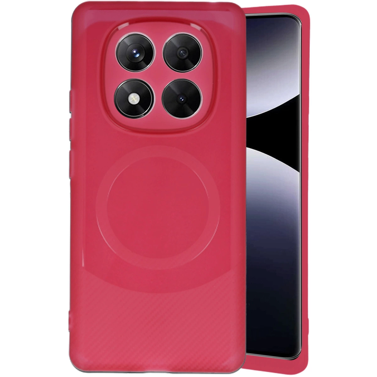 Xiaomi Redmi Note 14 Pro 4g Kılıf Maya Karbon Kapak - Bordo