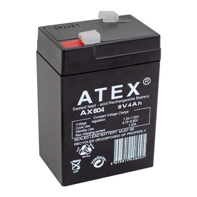 Atex 6 Volt 4 Ah Işıldak Aküsü (70*48*101 Mm)