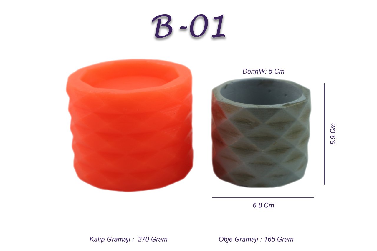 Beton Saksı Silikon Kalıp N:B53