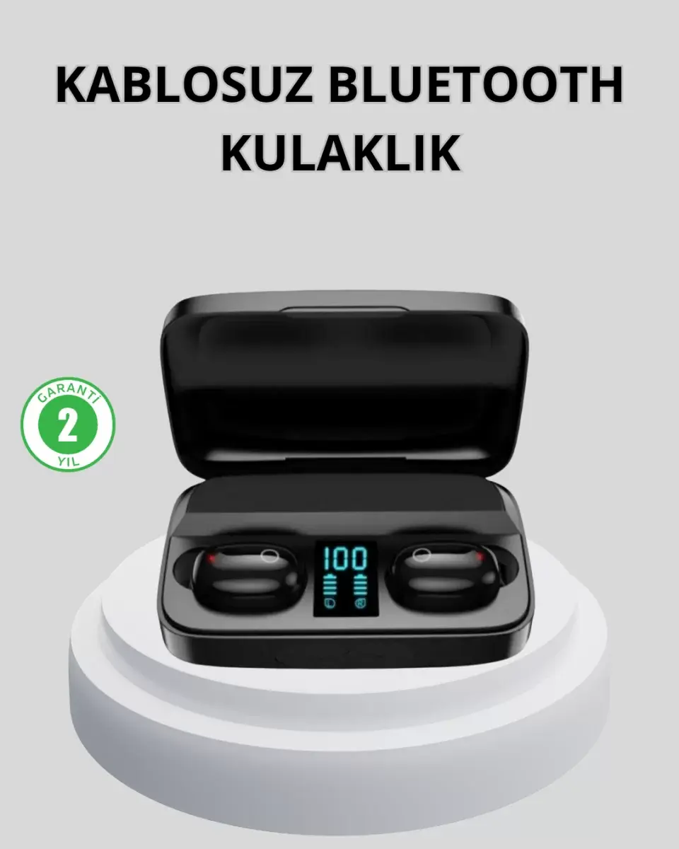 Tws Bluetooth Kulaklık 1800mah Şarj Kutulu Dijital Ekranlı