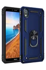 Newface Xiaomi Redmi 7a Kılıf Sofya Yüzüklü Silikon Kapak - Lacivert