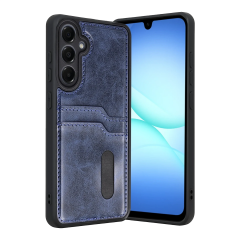 Samsung Galaxy A57 5g Sara Kartvizitli Deri Kılıf - Lacivert