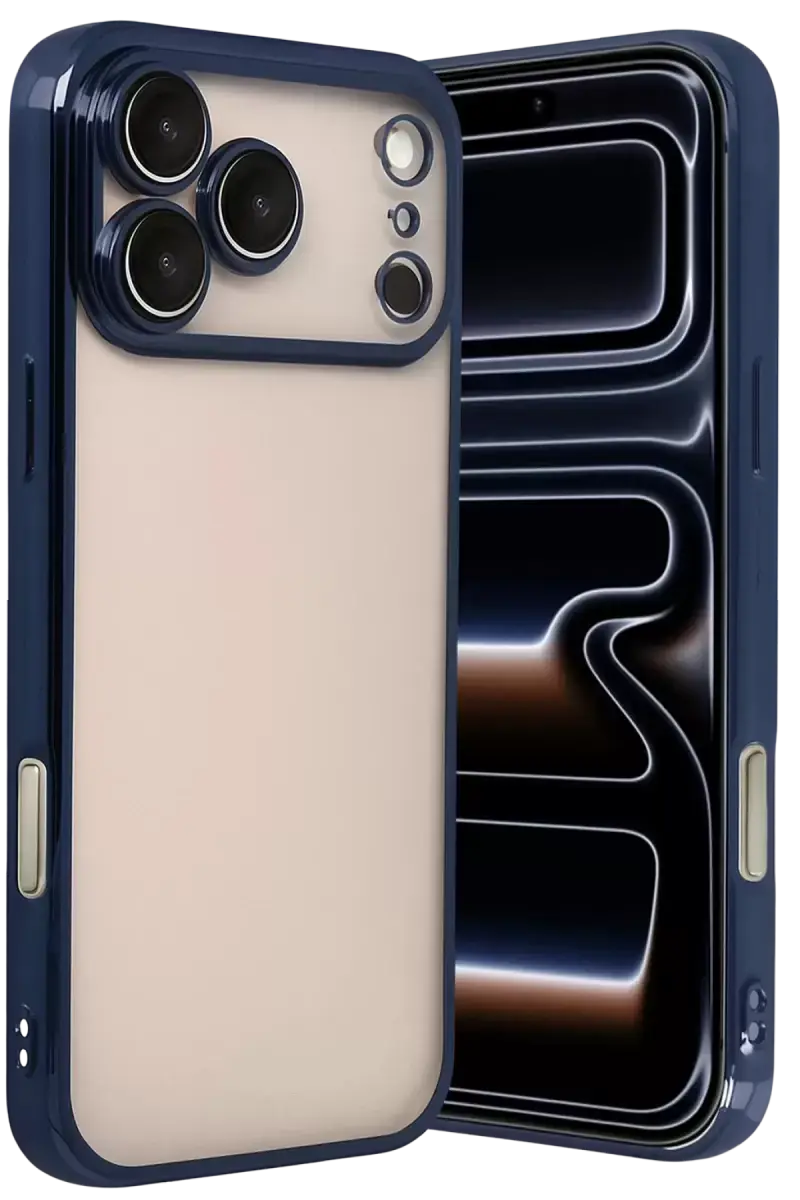 Newface Apple İphone 17 Pro Max Razer Lensli Silikon - Lacivert