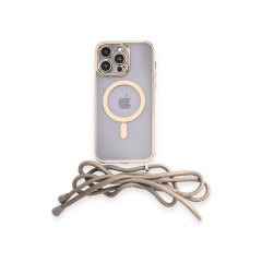 İphone 14 Pro Kılıf Divo Lazer Askılı Magsafe Kapak - Gold