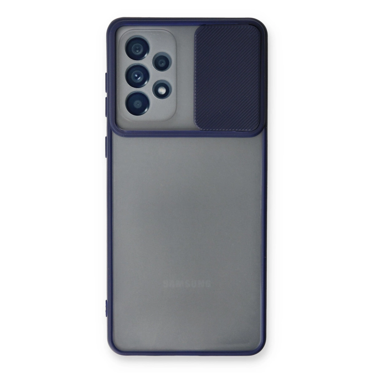 Samsung Galaxy A53 5g Kılıf Palm Buzlu Kamera Sürgülü Silikon - Lacivert