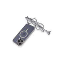 İphone 14 Pro Kılıf Divo Lazer Askılı Magsafe Kapak - Gümüş
