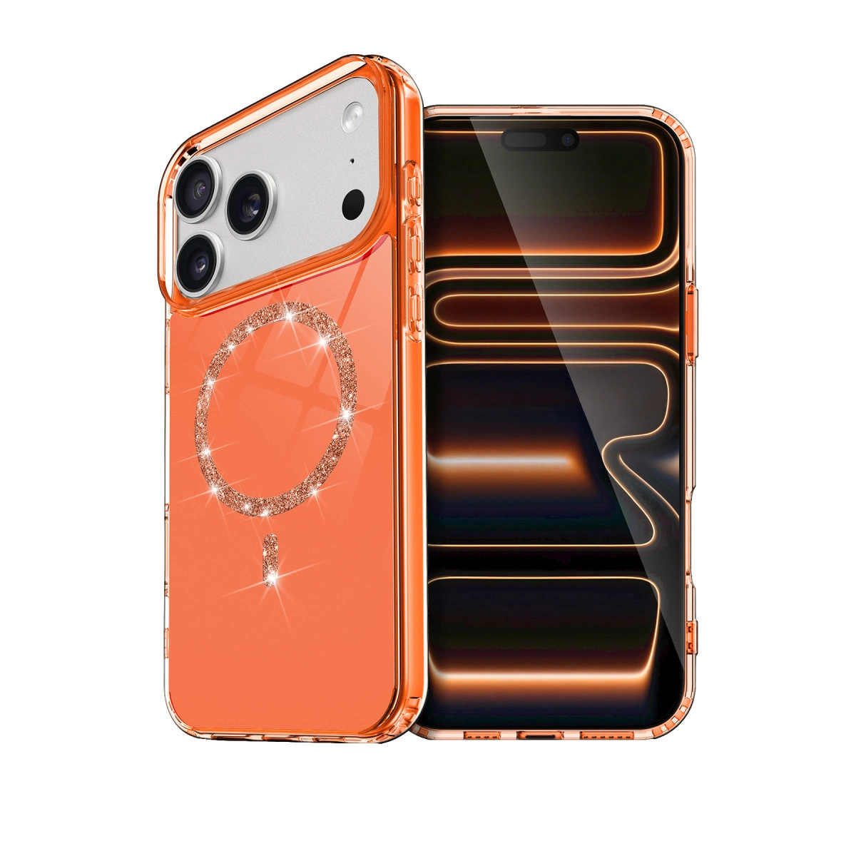 İphone 17 Pro Live Diamond Magsafe Kapak - Turuncu